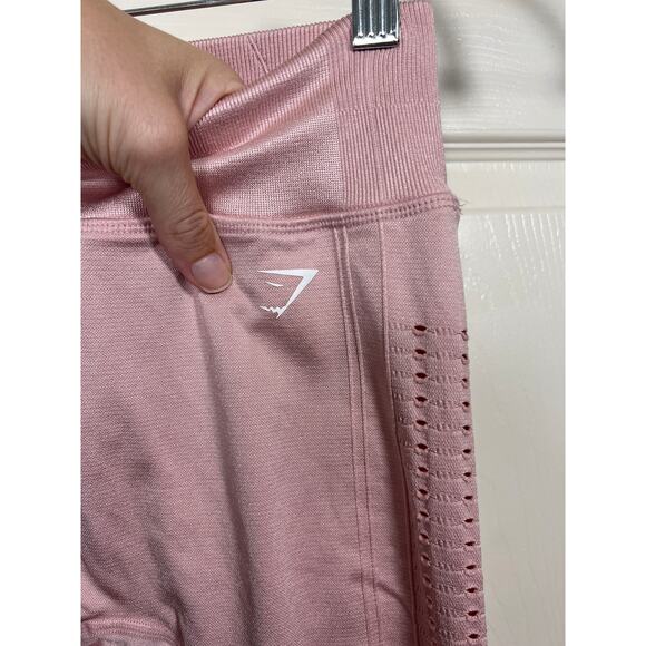 GymShark Leggings Energy Seamless Laser Cut High Rise Pastel Pink Women's XS - Picture 2 of 6